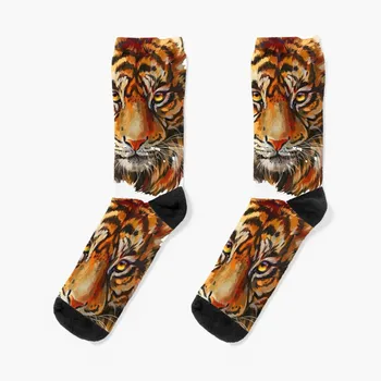 Тигр|Рисунок тигра| красивые носки с тигром, забавные носки, мужские дизайнерские носки